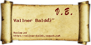 Vallner Baldó névjegykártya